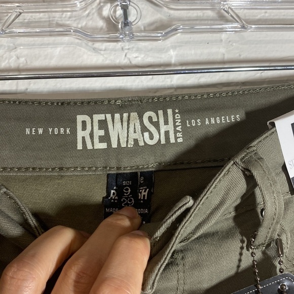✅ Rewash NY LA Super High Rise Casey Short  Sz 9 Olive Green - Picture 6 of 7